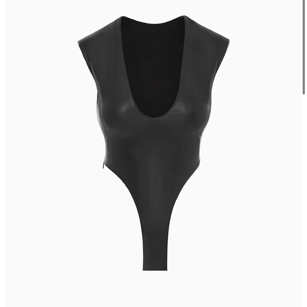Sold on Depop - RUVE Fana Black Leather Bodysuit